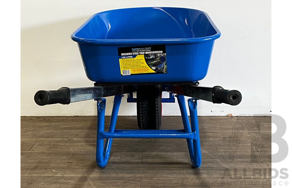 MEDALIST 100-Litre Builders Steel Tray Wheelbarrow - ORP $399.00