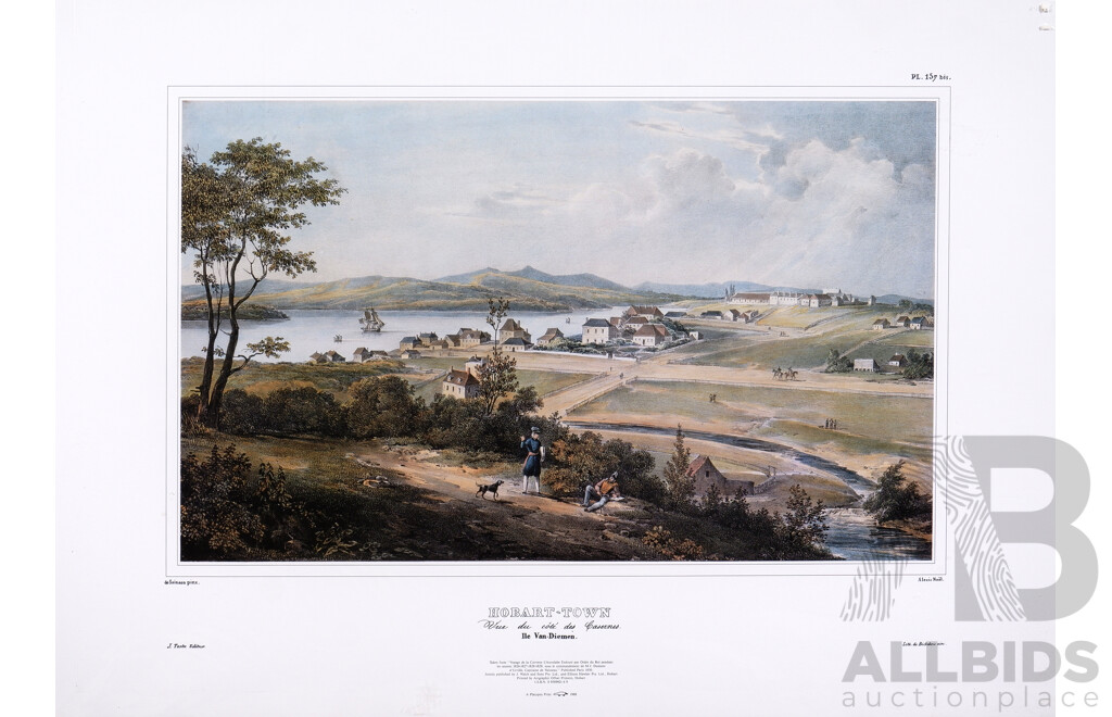 Two Offset Prints, 'Hobert Town' by Eugene Von Guerard Together with Another (2)