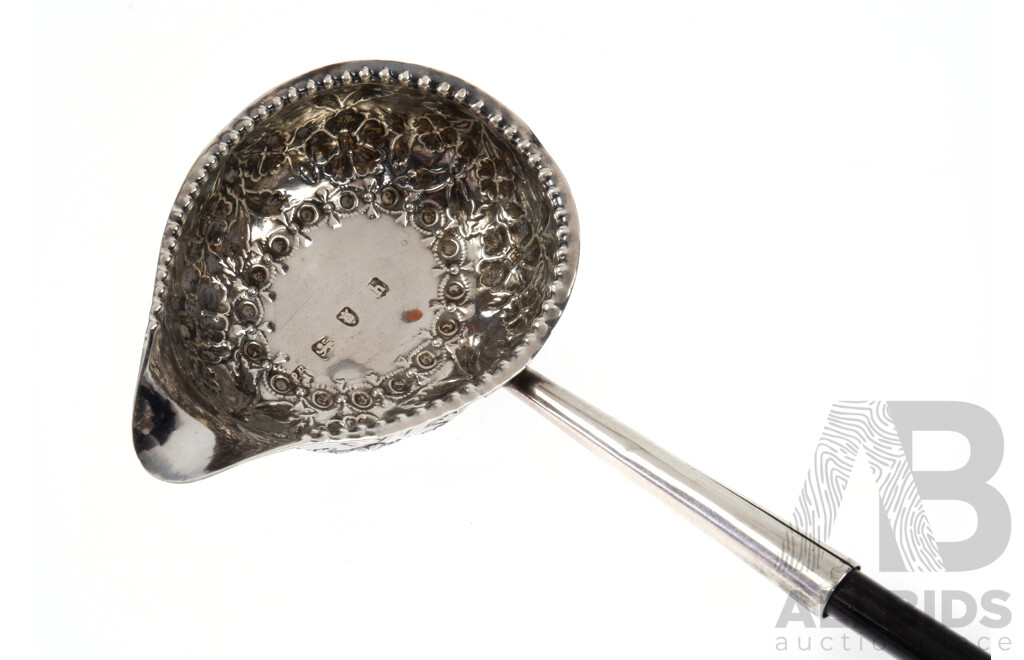 Antique Georgian Sterling Sliver Toddy Spoon with Twisted Handle, London, 1784