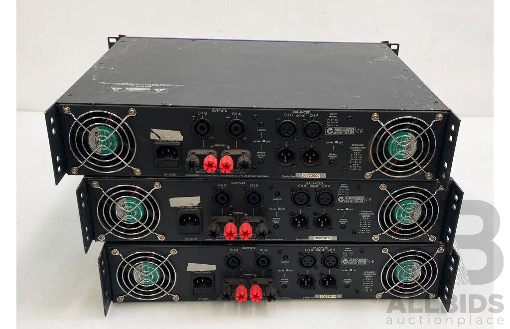 Australian Monitor (SY800V) Synergy Amplifier - Lot of Three