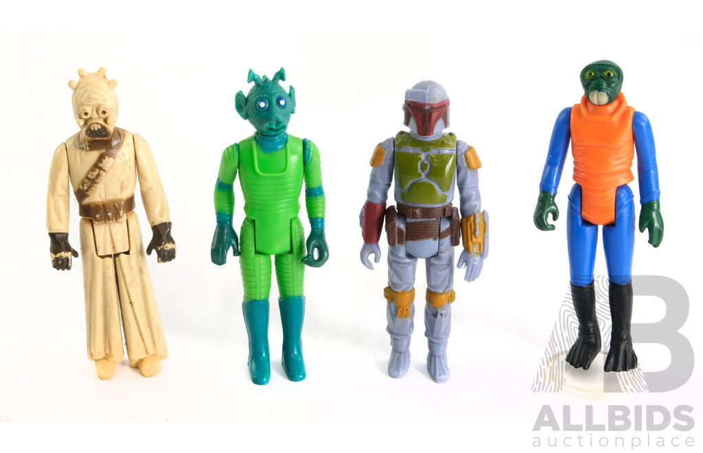 Vintage Star Wars Figurines, Copyright 1977, 1978, 1980 L.F.L, C.P.G and G.M.F.G.I (10)