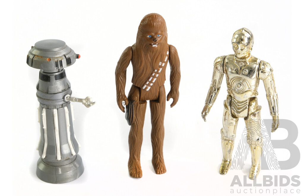 Vintage Star Wars Figurines, Copyright 1977, 1978, 1980 L.F.L, C.P.G and G.M.F.G.I (10)