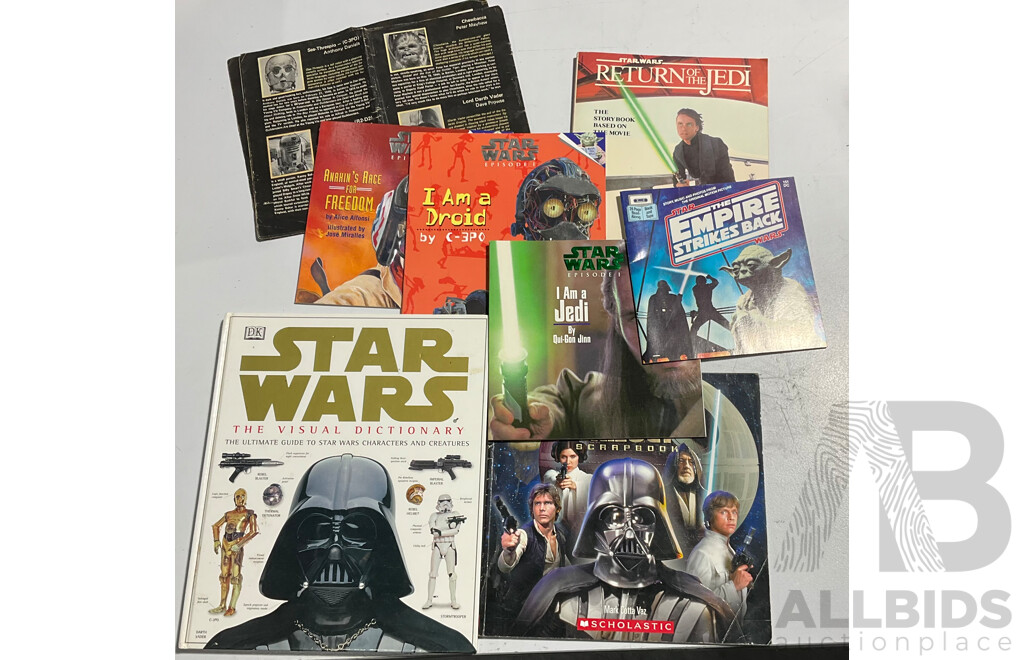 Collection of Vintage and Contemporary Star Wars Story Books and Literature Including Return of the Jedi - The Story Book Based on the Movie 1983