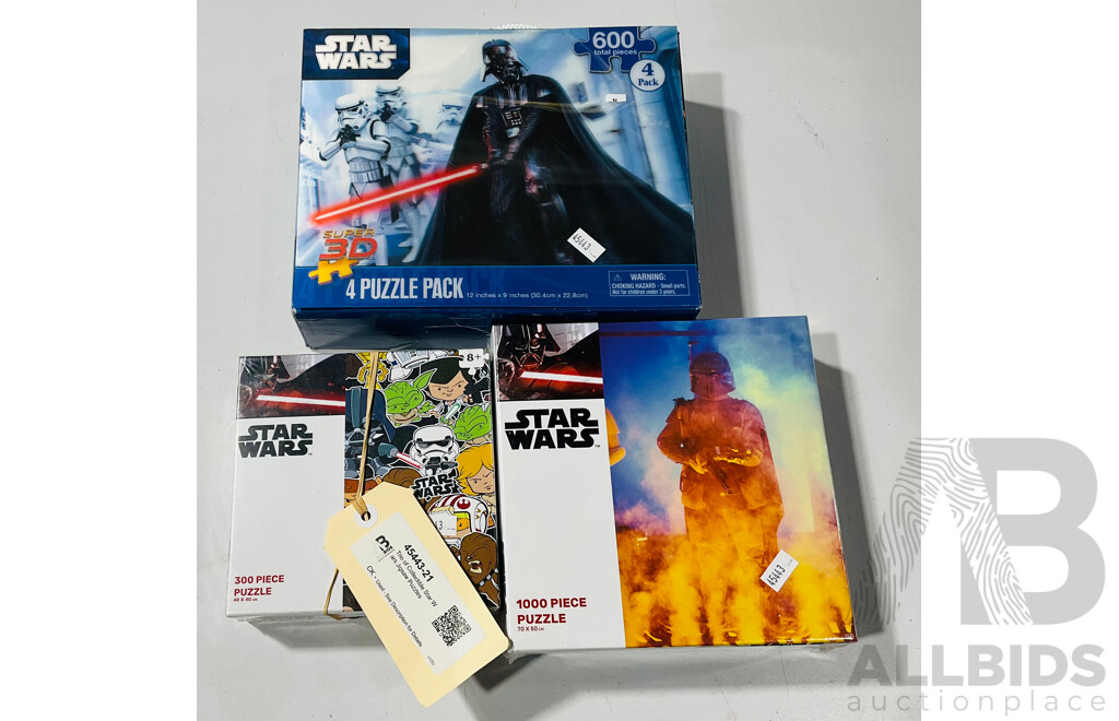 Trio of Collectible Star Wars Jigsaw Puzzles