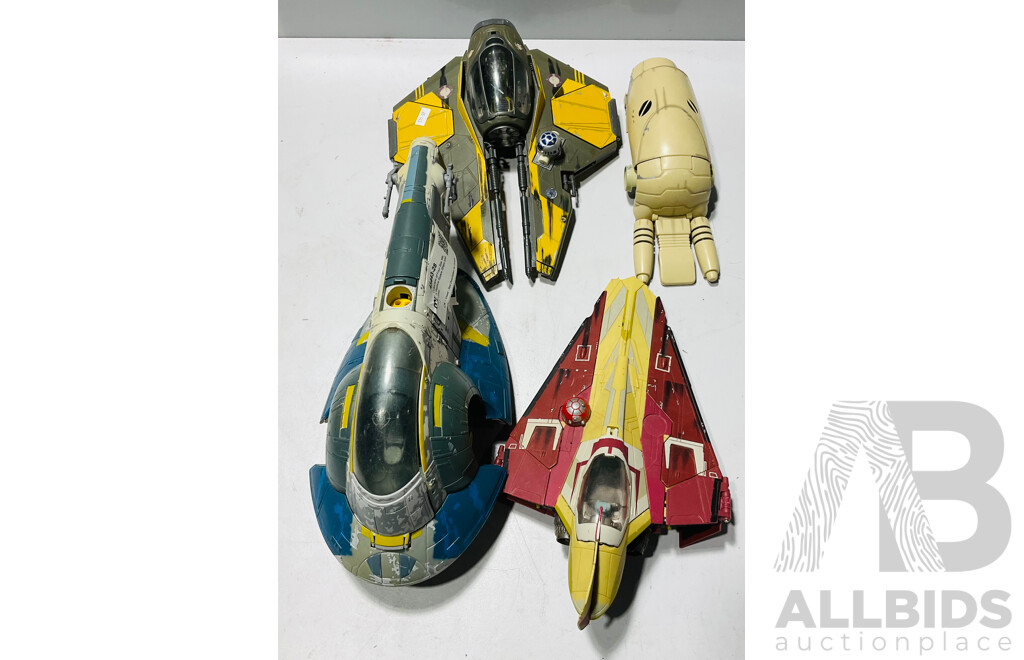 Collection of Four Star Wars Replica Space Ships and Other
