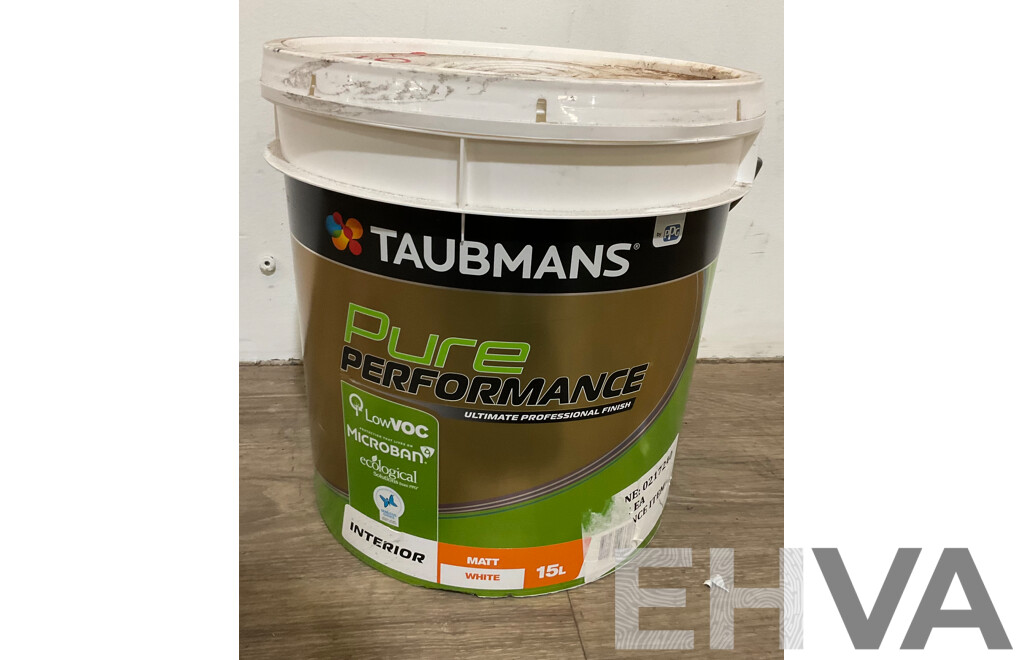 TAUBMANS Lot of 3 Pure Performance Matt White for Interior 15L - Estimated Total ORP $500.00