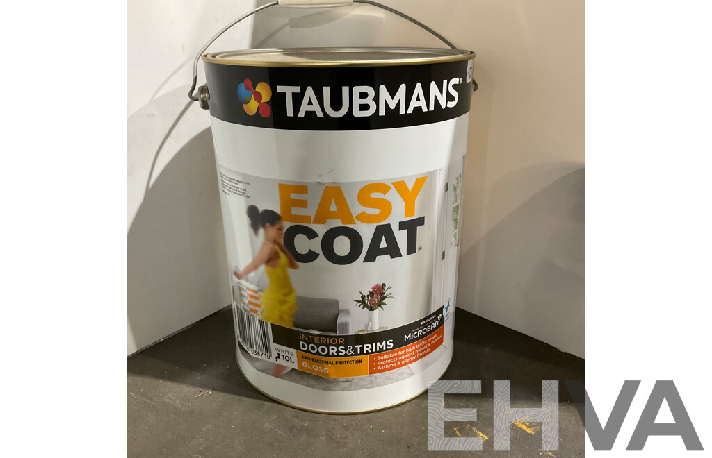 TAUBMANS  Lot of 3 Easy Coat Gloss White for Interior Doors & Trims 10L - Estimated Total ORP $435.00