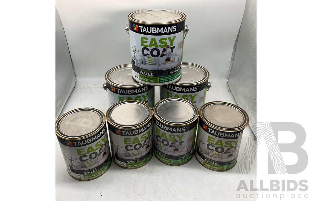 TAUBMANS Lot of 11 Easy Coat Semi Gloss White for Interior Walls - Estimated Total ORP $500.00