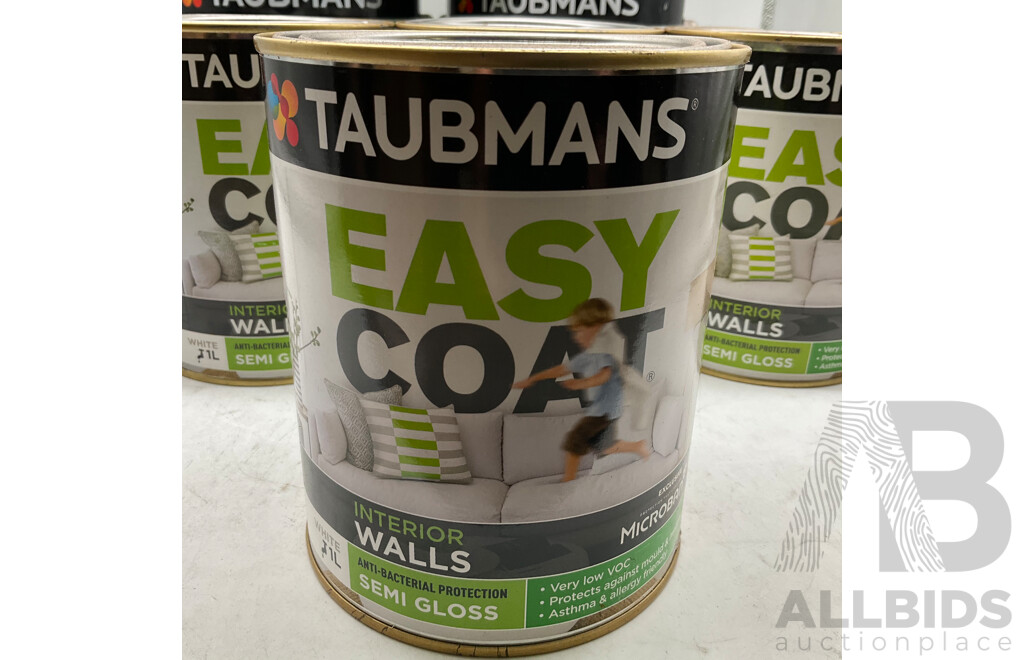 TAUBMANS Lot of 11 Easy Coat Semi Gloss White for Interior Walls - Estimated Total ORP $500.00