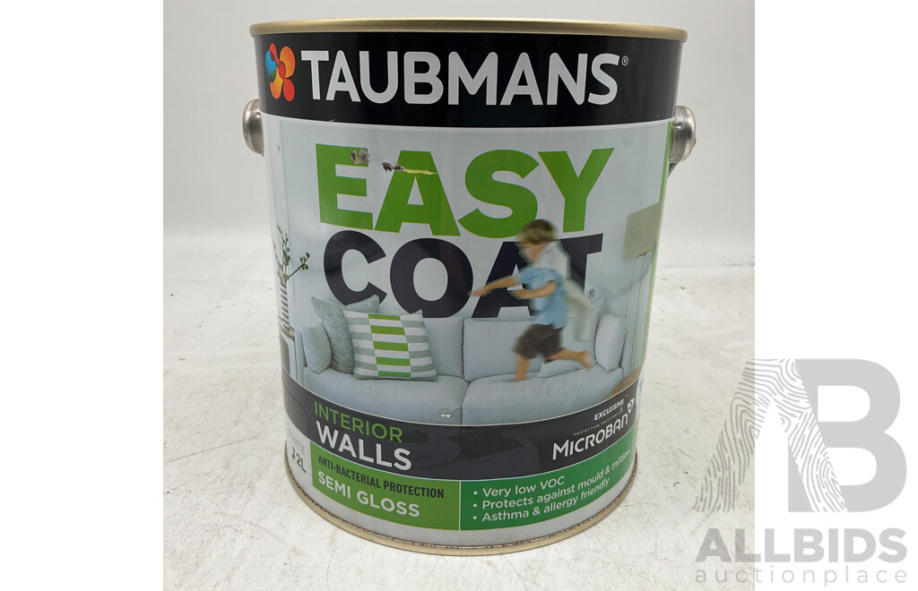 TAUBMANS Lot of 11 Easy Coat Semi Gloss White for Interior Walls - Estimated Total ORP $500.00