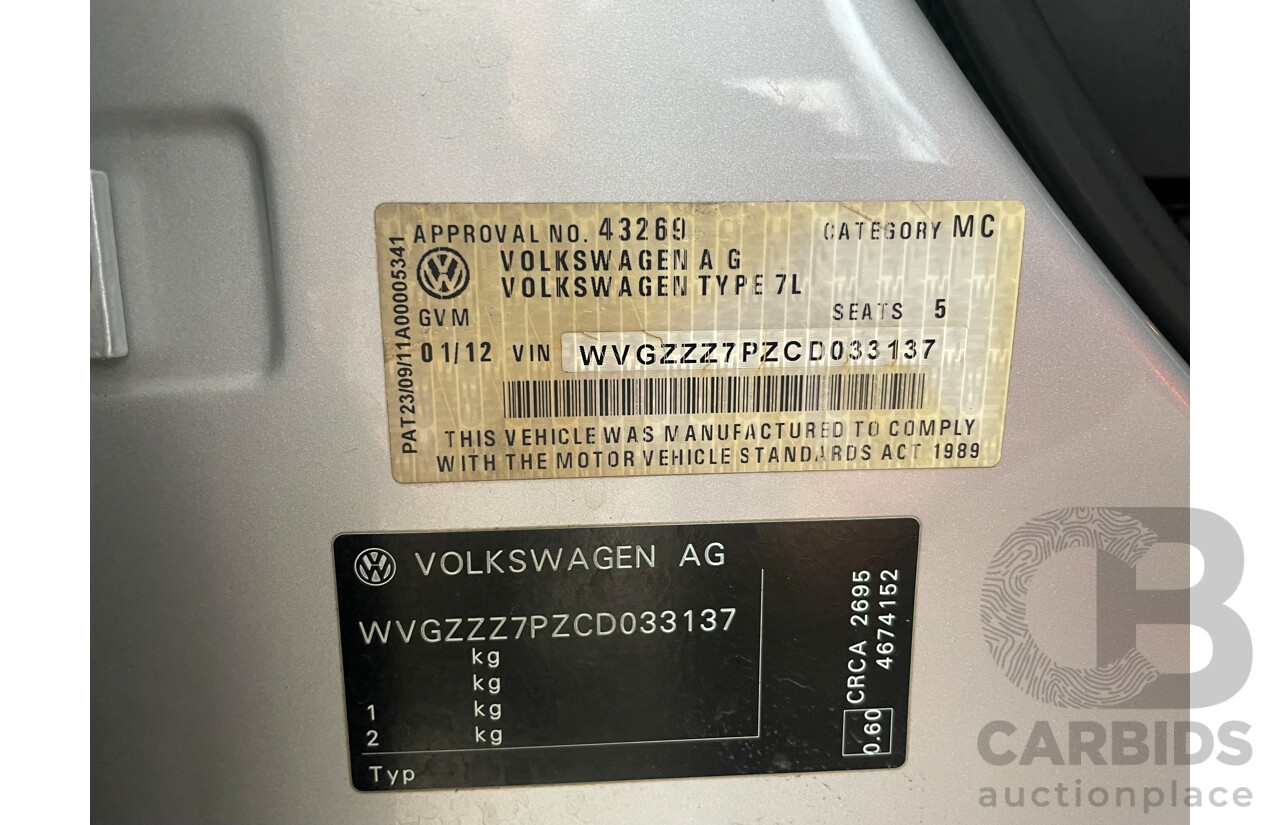 1/2012 Volkswagen Touareg V6 TDI 7P MY12 4d Wagon Silver 3.0L
