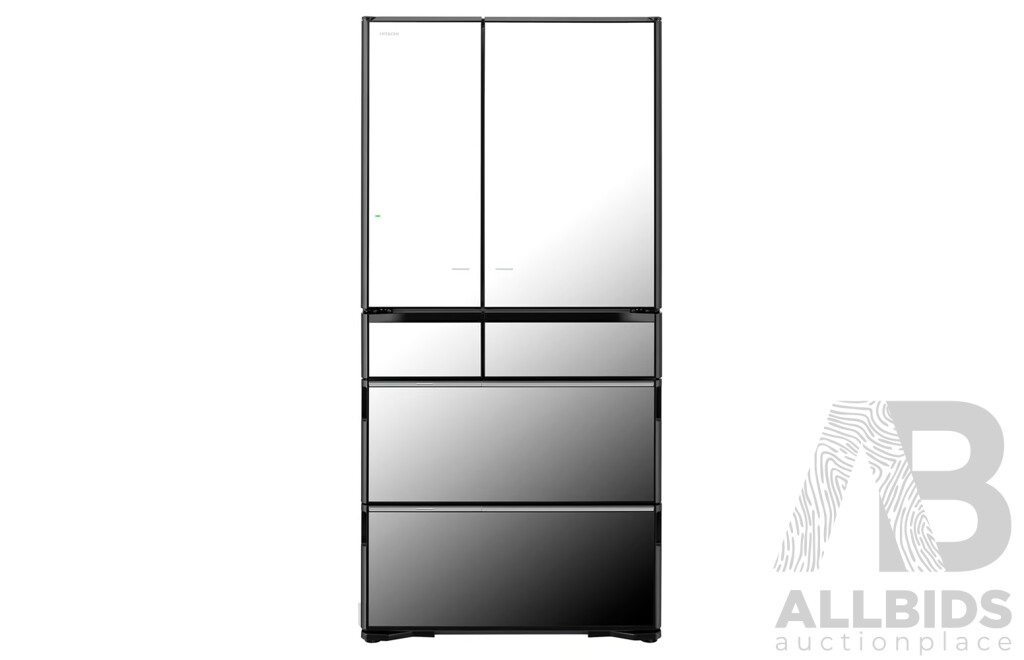 Hitachi 735L Multi Drawer French Door Fridge, Mirror Glass RZX740RAX  - ORP $5,499