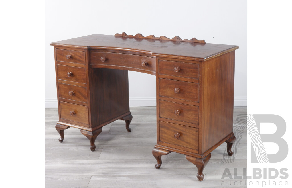 Antique Style Timber Dressing Table with Cabriole Legs