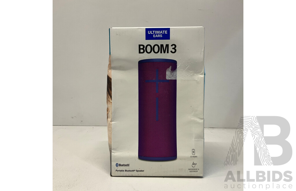 ULTIMATE EARS BOOM 3 Portable Bluetooth Speaker (Ultraviolet Purple) - ORP$169.00