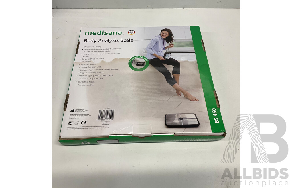 WW Bodyfit  WW800A Smart Scale & MEDISANA Body BS460 Analysis Scale  - Lot of 2 - Estimated Total ORP$188.00