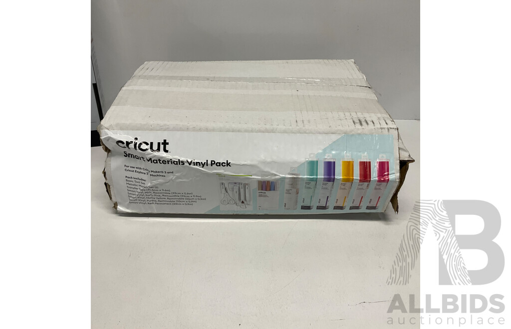 CIRCUT Smart Materials Vinyl Pack & Smart Permanent Vinyl (Black) & Removable Vinyl (White) - Lot of 3 - Estimated Total ORP $168.00