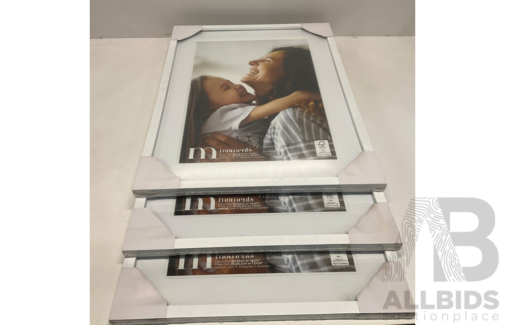 UR1 FSC Mix Moments 16x22inch Photo Frame (White) - Lot of 3 - Estimated Total ORP $161.00