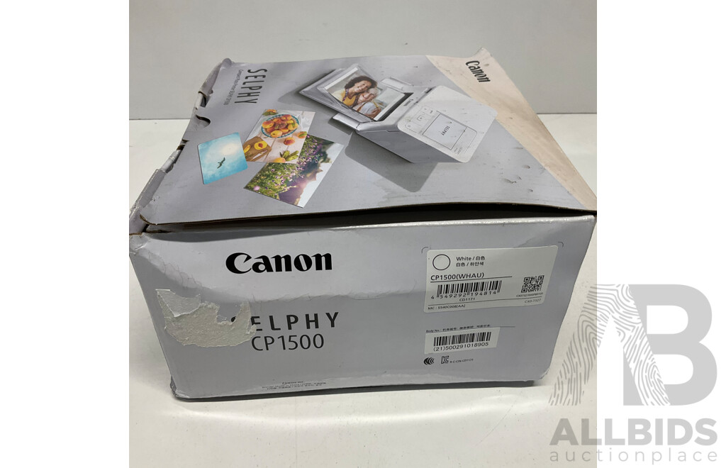 CANON Selphy CP1500 Compact Photo Printer - White - ORP $239.00