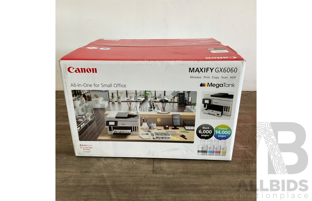 CANON  MegaTank GX6060 Colour Ink Tank Multifunction Printer - ORP $849.00