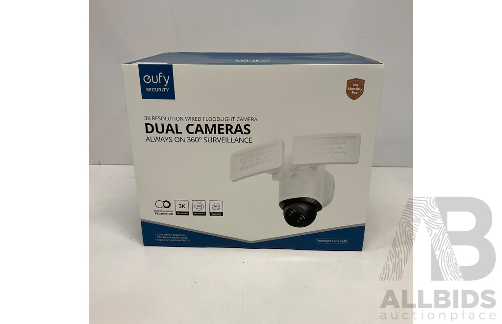 EUFY Security Floodlight Camera E340 - Dual Cameras - ORP $449.95