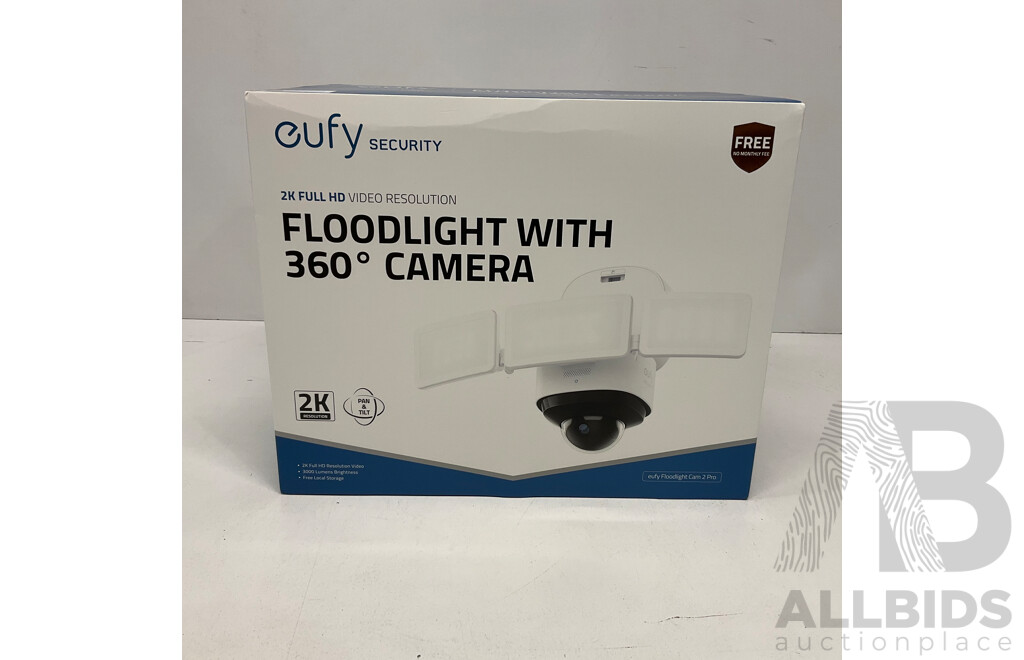 EUFY Security Floodlight 2 Pro with 360 Degree Camera  - ORP $549.95