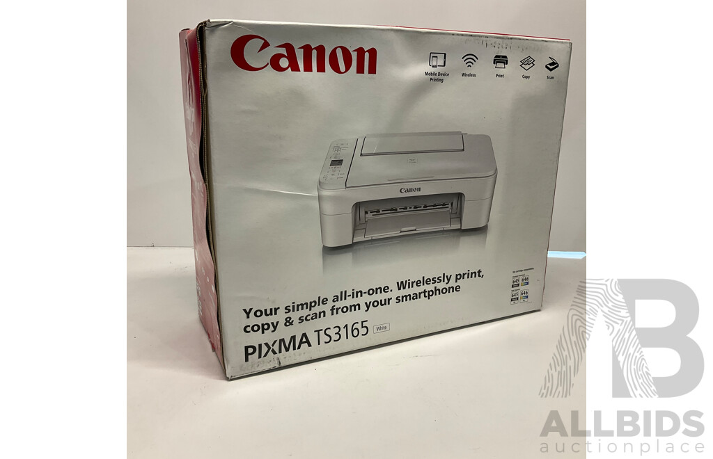 CANON PIXMA Home TS3165 All-in-One Printer - White - ORP $99.00