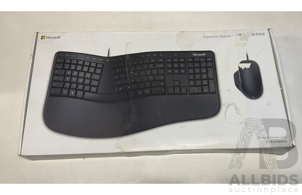 MICROSOFT Ergonomic Desktop & Wireless 850 Desktop - Lot of 2 - Estimated Total ORP $189.00