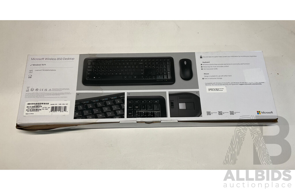 MICROSOFT Ergonomic Desktop & Wireless 850 Desktop - Lot of 2 - Estimated Total ORP $189.00