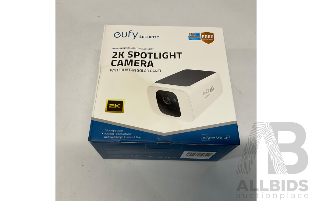 EUFY 2K Solar Security Spotlight Camera (Solo S40) - ORP$429.00