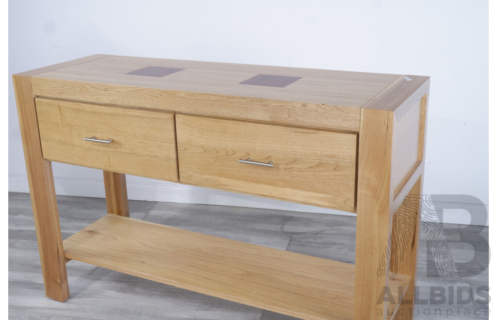 Contemporary Console Table with Timber Inserts