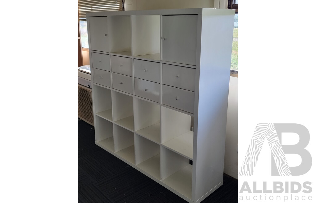White Cabinet Drawer and Shelving Unit