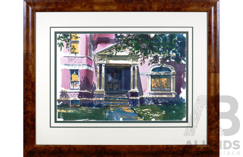 Norman Hines, Untitled (Façade and Shadow), Watercolour