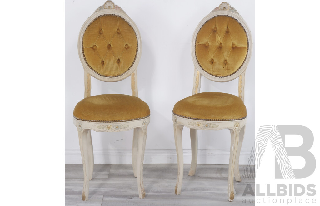 Pair of Vintage Petite Italianate Salon Chairs