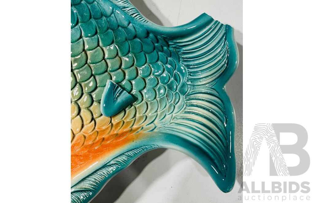 Cute Kitsch Pair of Ceramic Fish Platters
