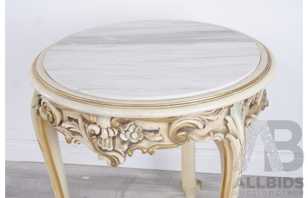 Vintage Ornate Italianate Console Table with Marble Top
