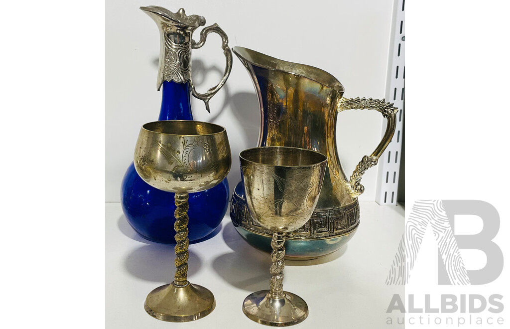 Collection of EPNS and Silver Plated Goblets and Pitchers