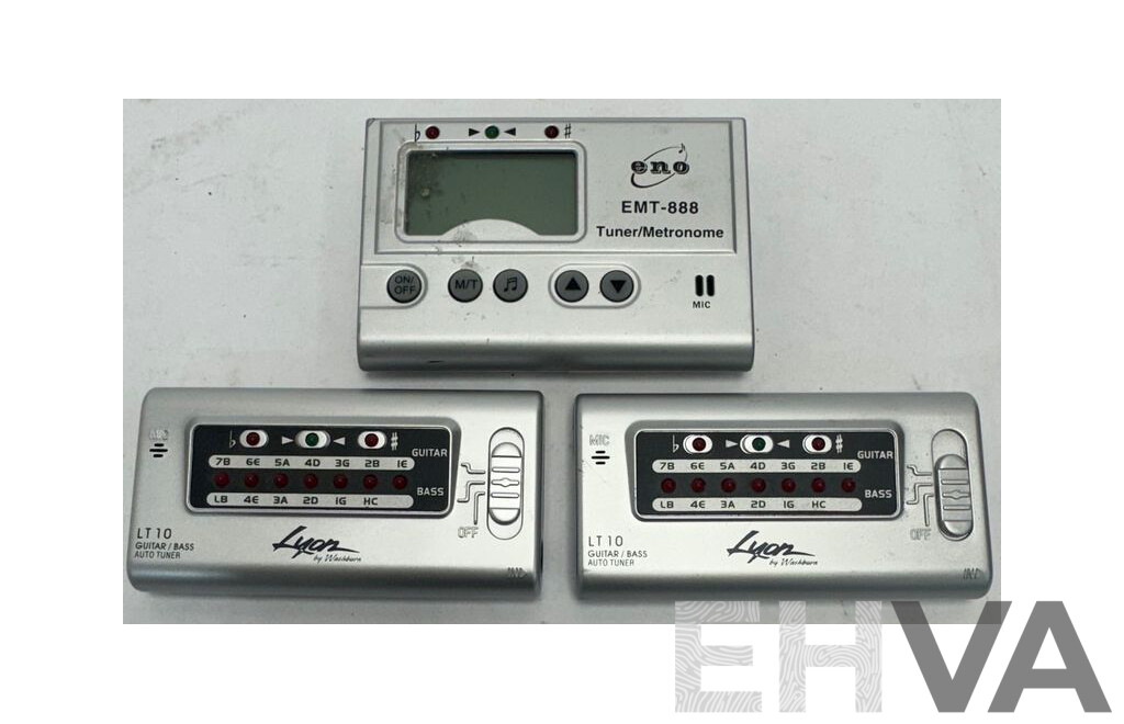 Eno 3-in-1 Universal Tuner/Metronome and Lyon by Washburn Guitar & Bass Electronic Auto Tuner