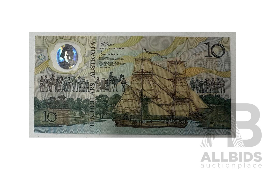 Jan 26, 1988 Commemorative $10 Note with Commonwealth Bank Receipt