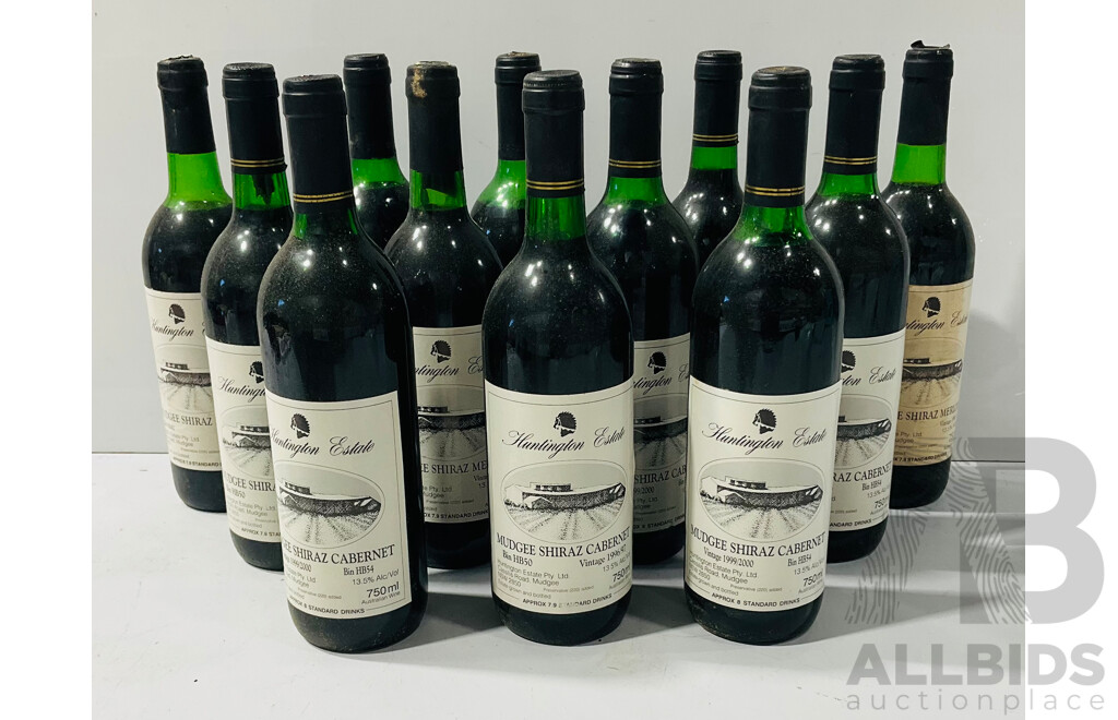 Collection of Twelve Huntington Estate Mudgee Shiraz Cabernet and Merlot