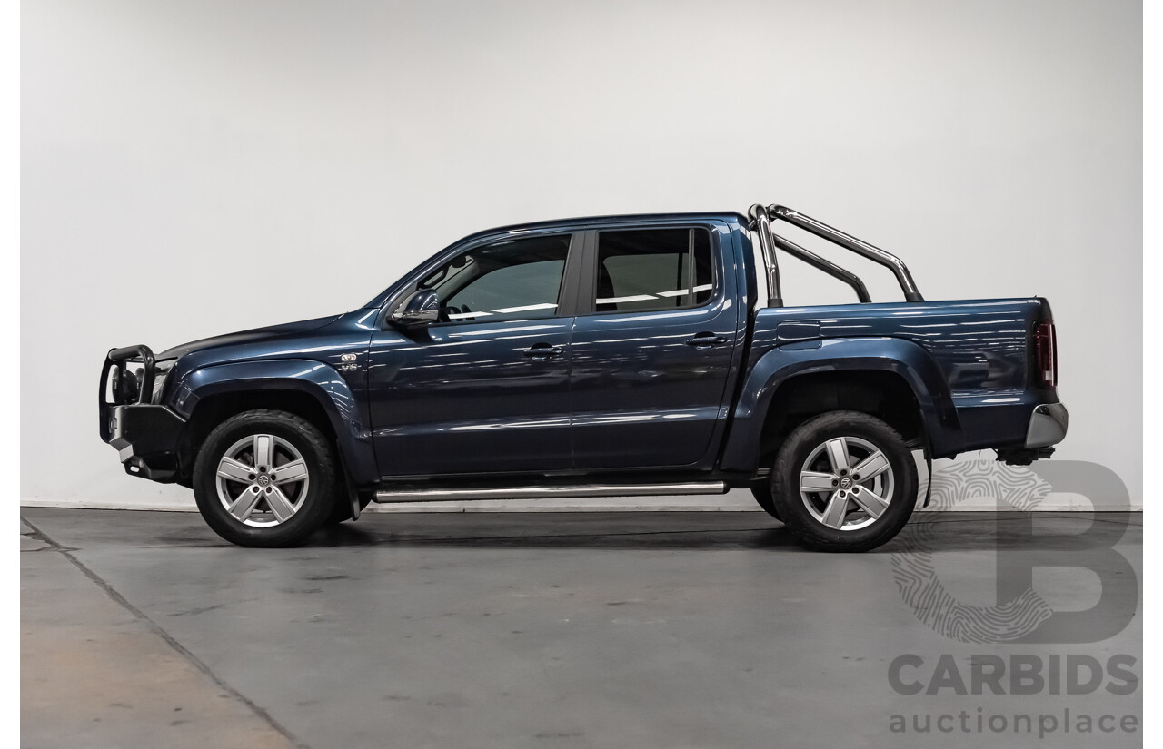 02/2019 Volkswagen Amarok TDI550 Highline V6 4Motion (4x4) 2H MY19 Dual Cab Utility Blue Metallic Turbo Diesel V6 3.0L