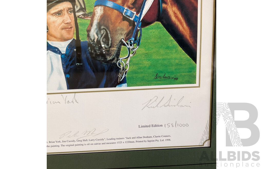 Horse Racing Print by Rick Sinclair, 'Breakfast with the Stars' - Signed - Limited Edition of 1000