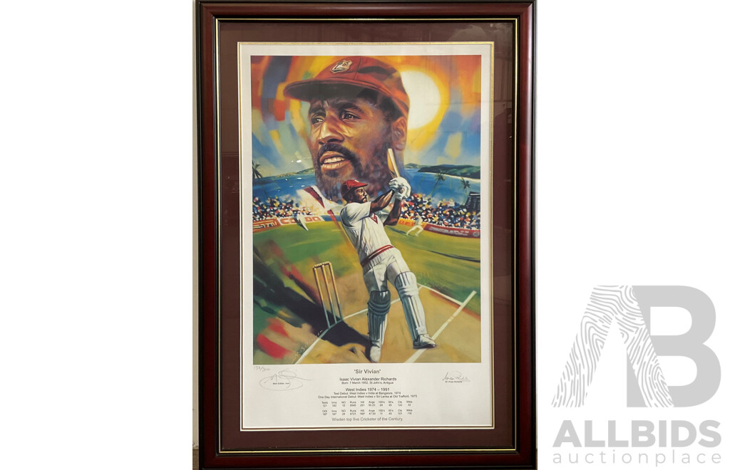 Viv Richards Print, West Indies 1974-1991 - Signed - Limited Edition of 300