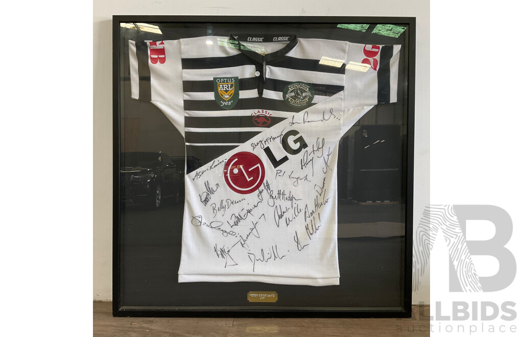 Framed 1997 Western Suburbs Magpies Jersey - Signed
