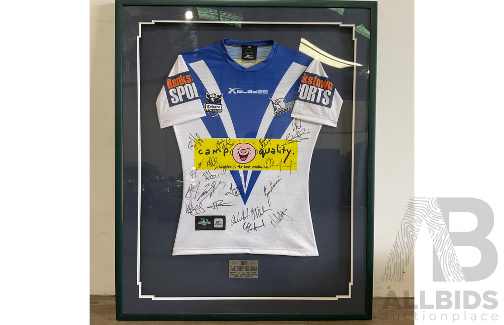 Framed 2009 Canterbury Bulldogs Jersey  - Signed