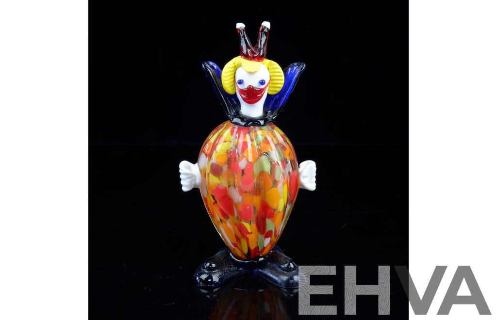 Retro Murano Style Glass Clown Figure