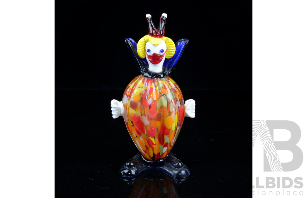 Retro Murano Style Glass Clown Figure