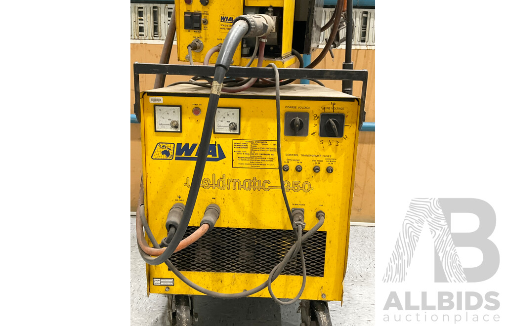 Three Phase Weldmatic 250 Mig Welder with WIA Solid State Wire Feeder