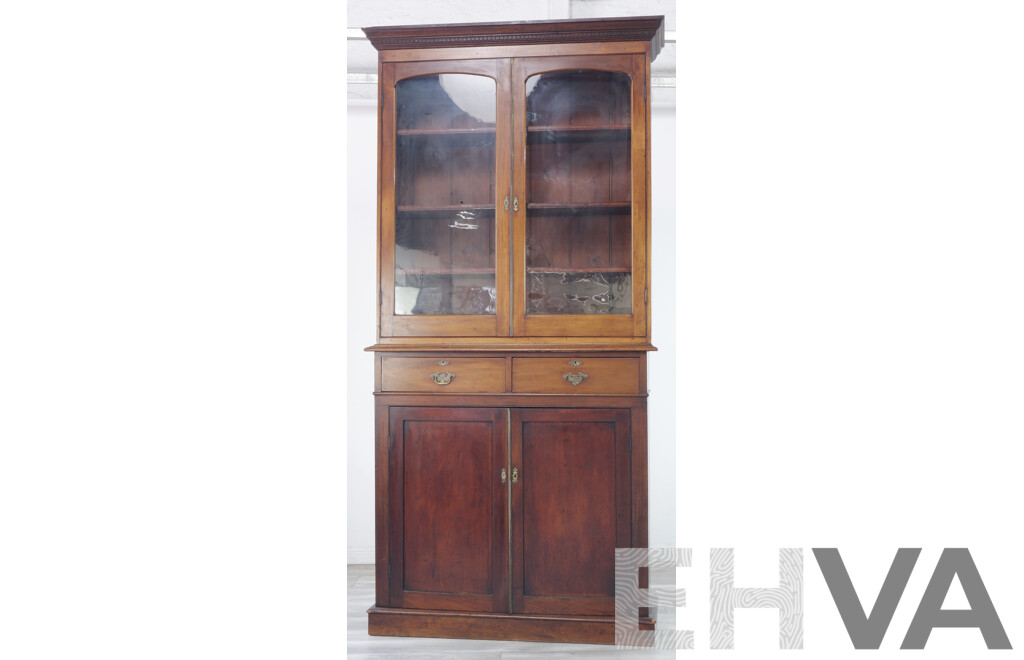 Victorian Cedar Bookcase Display Cabinet