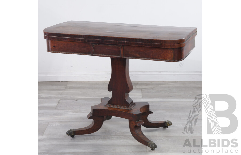 Second Half 19th Century Rosewood Pedestal Games Table