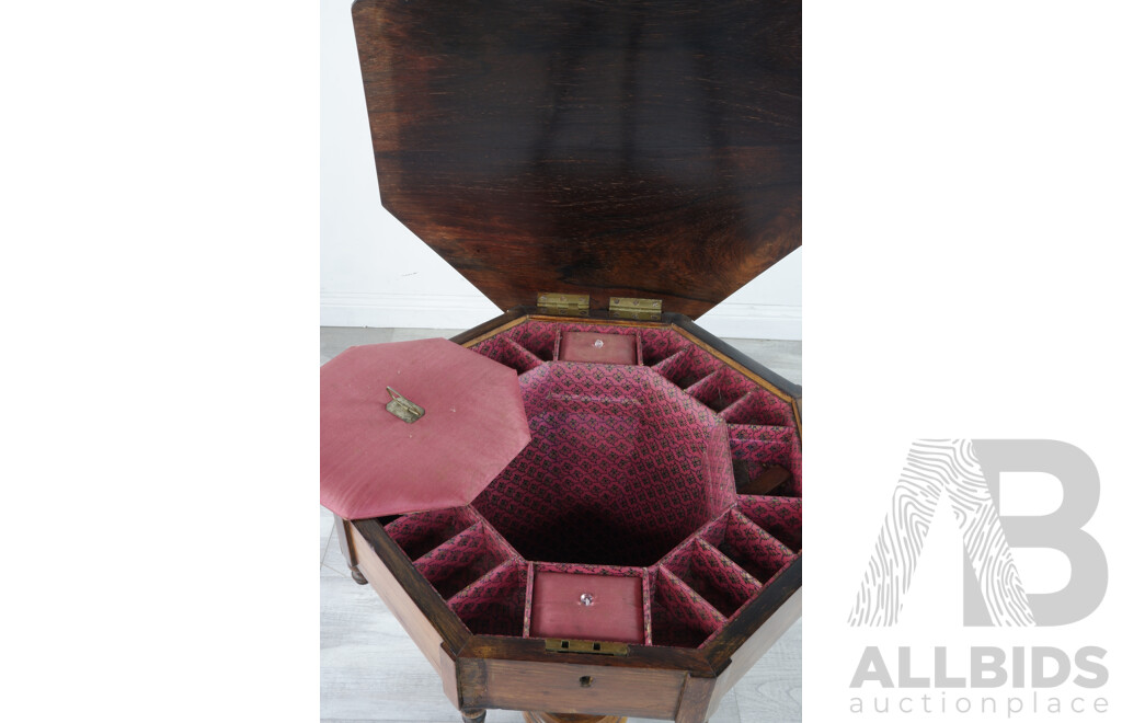 Victorian Mahogany Fitted Pedestal Sewing Box